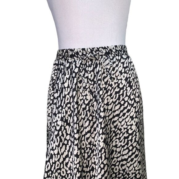 Love Stitch Women's S Small Faux Wrap Midi Skirt Satin Animal Print Draped - Picture 2 of 8